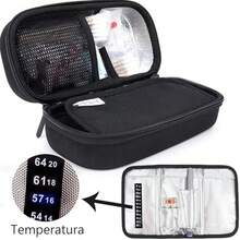 Bolsa Enfriamiento Insulina, Hielo Organizador Porttil de Bolsa, Temperature Display y 3 Bolsa de Hielo, Hielera para Insulina Aprobado Por TSA para Almacenamiento de Insulina y Diabetes Cpsulas - negro1 - Ver 5
