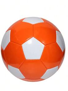 Size 3, 4, 5 Indoor & Outdoor Match & Training Soccer Ball - Orange White - View 2