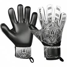 Guantes de portero para adultos, niños, jóvenes, con y sin protección de dedos, guantes de fútbol desmontables, 4 mm, unisex, varios tamaños y colores - Negro - Ver 3
