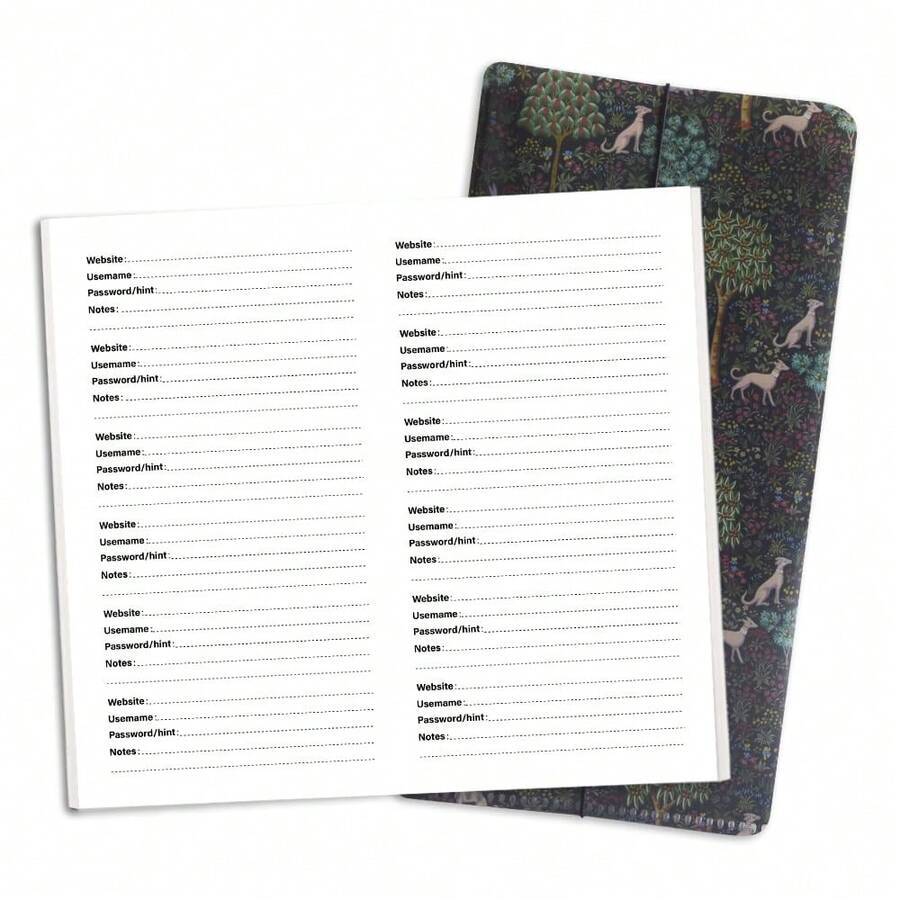 Travelers Notebook Inserts With PVC Sleeve Holder,Password Planner Refills, Standard Regular TN Journal Notebook For Journals,Dis,Planners,30 Sheets,8.5\ X 4.7\,Forest Dog - ForestDogPVC&密碼 - 查看 1