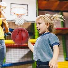 Grevosea 2pcs Kids Basketball Beach Bouncy Ball, Small Size Inflatable Ball, High Quality With Pump And Needles, Suitable For Indoor & Outdoor, Pool Party (5.5 Inch)