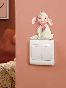 1个可爱树脂绵羊开关贴纸，适合斋月、宰牲节家居墙面装饰、房间装饰、节日派对 - 彩色 - 查看 4