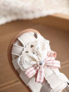 Soft Sole Flower Decor Baby Sandals, Cute & Comfortable Leather Infant/Toddler Outdoor Beach Princess Sandals - Beige - View 7