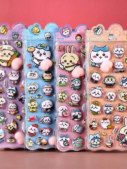 3D Cartoon Bubble Stickers, Abstract Style, Suitable For Helmet Decoration, Craft Book Making, Car Decoration, Party Decoration, Scrapbooking, Laptop, Luggage, Guitar, Water Bottle, Phone Case And Fashion Decoration. (Random Packaging Base Color)