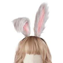 Cute Rabbit Ears Headband Long Furry Dog Ears Animal Cosplay Headband (Gray) - Gris - Ver 1