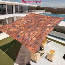 1pc 2D Digital Print Sun Shade Cloth, 5 Different Styles Of Faux Wood Grain & Stone Patterns, Features Include Printed Pattern, Wind Resistant, Detachable, Lightweight, Semi-Shading, Dust-Proof, And Wear-Resistant. - Multicolor - View 26