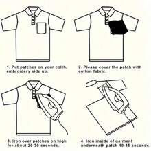 4pcs Shiny Silver Star Embroidered Patches, Iron-On/Sew-On, Suitable For Jackets, T-Shirts, Hats, Backpacks, Jeans, DIY Fashion Apparel Accessories - Multicolor - View 10