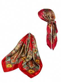 1/3 قطعة من عصابة الرأس والحزام من القماش الساتان الأحمر والأخضر للكريسماس والعصر الوسيط والنهضة والقرصنة، مع قناع قرصان، إكسسوارات لحفلة الكرنفال والمناسبات الخاصة، زي حفلة عيد الحب - متعدد الألوان - مشاهدة 4