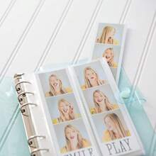 Photo Booth Photo Album - 6 Ring Glitter Notebook Sparkle Binder With 20 2x6 Photo Sleeves - Fits 80 Slide In Photobooth Strips (2x6, SEAFOAM) - SEAFOAMSPARKLE - Xem 5