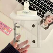 1pc Zipper Edged Planner Notebook, PVC Loose Leaf Album With 20 Sheets, Student Organizer, Sticker Book, Suitable For Valentine's Day & Birthday Gifts - Multicolor - View 8