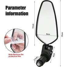 2PCS Espejo Retrovisor de Bicicleta, Espejo , Espejos Ajustables de 360, para Ciclismo de Montaa y Carretera, Compatible con Manillar de 16 - 22 mm - Negro - Ver 3