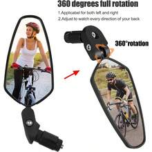 2PCS Espejo Retrovisor de Bicicleta, Espejo , Espejos Ajustables de 360, para Ciclismo de Montaa y Carretera, Compatible con Manillar de 16 - 22 mm - Negro - Ver 5