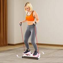 YUNRUX Waist Rotating Board Exercise Twisting Fitness Tool With Elastic Tension Ropes - Pink - View 9