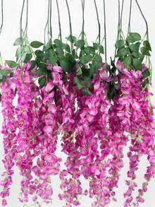 6条100厘米仿丝双色花环，紫色、绿色、紫红色，适用于婚礼拱门装饰、家居装饰、户外庭院装饰 - 彩色 - 查看 3