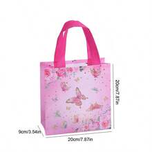 5/10/16PCS Butterfly Themed Festival Party Gift Packaging Bag, 7.87 Inches X7.87 Inches X3.54 Inches Small Birthday Party Handbag, Gift Packaging Bag, Storage Bag, Shopping Mall Shopping Bag - Multicolor - View 2