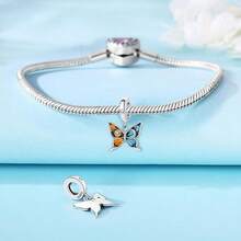 Cute Panda Animal 925 Sterling Silver Charms For Bracelets And Necklace Dangle Pendants Butterfly Elephant Dog Bead Jewelry Present For Women Family Friends - 彩色蝴蝶飾品 - 查看 3