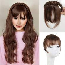 Front Hair Bangs Fringe Hair Extensions Headband, Synthetic Hair Bangs Headband For Women, Props Decoration-Cosplay/Wedding Photo/Party