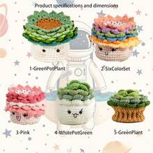 1 Bộ (Chậu thành phẩm + Đế lót ly), Đế lót ly hình hoa hướng dương móc len dễ thương – Đế lót ly hình hoa đan thủ công kèm giỏ đựng đồ trang trí nhà cửa. - Đế lót ly - Xem 1