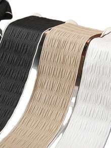 黑白亮面竖条纹丝带，黑白布艺丝带，DIY蝴蝶结，鲜花包装草帽装饰，适用于DIY发夹 - 手工蝴蝶结配件，缝纫和编织用品，缝纫丝带，节日派对礼品包装 - 褶皺款 - 查看 10