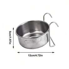 不锈钢鹦鹉食盆 - 宽口防溢食盆，带可调节夹子，适用于玄凤鹦鹉/桃脸爱情鸟/虎斑鹦鹉笼式喂食器 - 100ml - 查看 2