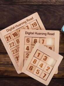 Juego de rompecabezas numérico deslizante de madera, juguete educativo para desarrollar el reconocimiento numérico y las habilidades cognitivas para niños y niñas, adecuado para regalos de fiesta, intercambios con amigos y actividades grupales - Caqui - Ver 5