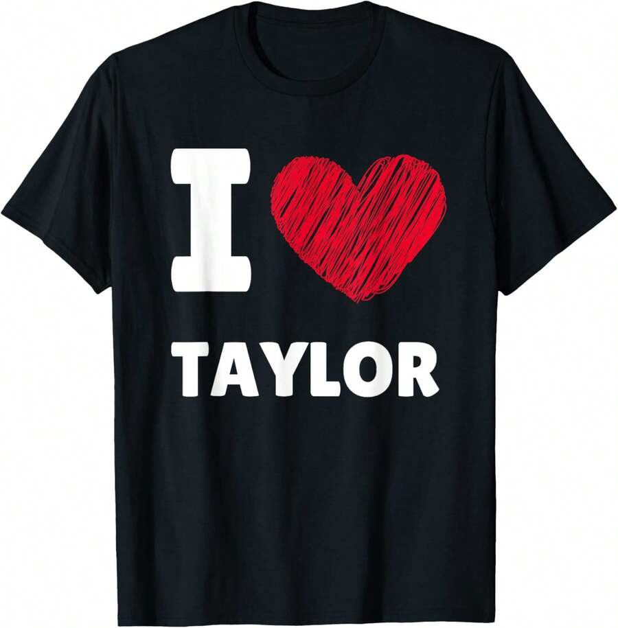 Funny I Love Taylor 2026 Tee T-Shirt - Black - View 1