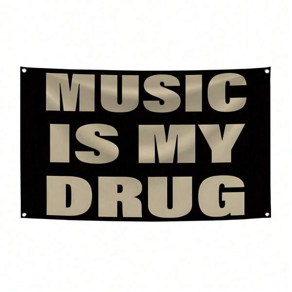 MUSIC IS MY Music Abstract Cartoon Art Design Tapestry Color Wall Hanging Flag For Bedroom Living Room Dorm Halloween Party Decor,Guys Man Cave,Modern Music Art Tapestry Banner Gift