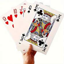 Super Sized Playing Cards, 2x/4x Sized Playing Cards, Giant Game Cards, Desktop Fun Games, Suitable For Parties And Outdoor Entertainment - 4X - Xem 4