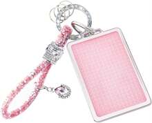 Sparkly Key Card Holder With Keychain, Compatible With Car Model 3/Y/X/S - Hồng - Xem 7