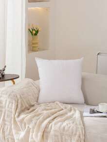 1pc/2pcs White Pillow Insert, Cushion, Ultra Soft Fiber Filled, Non-Woven Fabric Square Pillow, Sofa Back Cushion Insert, Multiple Sizes Available, Suitable For Living Room Sofa, Home Decor, Bedroom Decor, Hotel Use, Car Seat And Christmas Decoration. Ergonomic Neck & Back Support Pillow, Fashionable Minimalist Design, High Elasticity, Luxurious Pillow - White - View 5