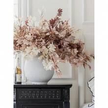11 Pack 38 Inch Artificial Fall Maple Leaf Stems, Beige Maple Leaf Fall Branches For Vases Centerpieces Autumn Harvest Festival And Than1ks 1giving Day - 米色楓葉 - 查看 4