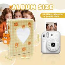 Mini Photo Album For Fujifilm Instax Mini Film, Ideal For  2x3 Photos, K Photocard Binder With Heart Cutout Cover, Hanging Hole For Pendant, 40 Pockets, 6 Styles, Pocket-Size Album (Yellow) - 黃色 - 查看 3