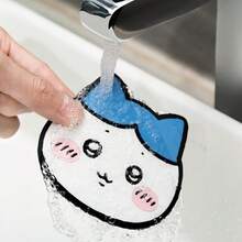 Miniso Tấm lót cốc hình nơ phiên bản Q của Chiikawa Hachiware, chất liệu silicon mềm mại, hình dạng 3D, cách nhiệt hiệu quả và bảo vệ mặt bàn, phù hợp cho sinh hoạt gia đình/văn phòng/tiệc trà chiều, tấm lót trang trí đa năng bảo vệ cốc nước và ấm trà (1 cái)(1 cái) - Màu xanh lam - Xem 2