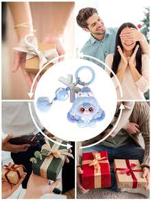 可爱迷你大耳朵心形毛绒钥匙扣卡通配饰，包包挂件，钥匙扣，精美钥匙扣配饰，手机挂饰，女士礼物，钥匙扣，包包挂件，汽车钥匙扣，钥匙扣挂绳，钥匙扣配件，情侣钥匙扣，圣诞礼物，生日礼物，朋友礼物，节日礼物，活动纪念品，派对礼物 - 彩色 - 查看 10