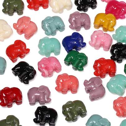 11x14mm10pcs Mix Cute Elephant Shell Beads For Diy Bracelet Necklace Crafts Jewelry Making Spacer Loose Bead Accessories