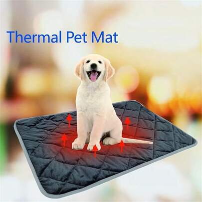 1 件装自发热宠物垫，可作为狗狗/猫咪的自暖床，室内/室外通用，适合秋冬季小型/中型宠物使用，底部防滑且可水洗。