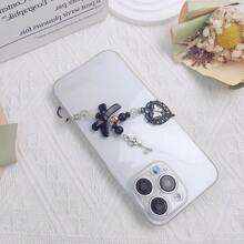 1-4PCS Cute Phone Charms Aesthetic Y2K Cell Phone Charms Strap Strawberry Butterfly Star PhoneCharm Y2K Accessories For Bag Keychain  Camera Pendants Decor - 1黑心 - 查看 6
