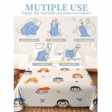 1pc Customizable Cartoon Character Blanket - Soft, Comfortable And Warm Personalized Throw Pillow, Suitable For Home, Office Or Camping Use - An Excellent Gift For Family And Friends, Personalized Blanket
