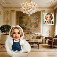 1 Personalized Pillow - Customized Face And Overalls. Unique And Breathable, Suitable For Her, Him, It, Boyfriend, Girlfriend, Dad, Mom, Family, Friends, Anniversary, Mother's Day, Birthday, Valentine's Day, Christmas, Halloween, Graduation Ceremony, Father's Day, Wedding, Housewife, Sofa, Bed, Car, Tea Room, Bedroom, Bathroom, Living Room, Dining Room - Multicolor - View 10