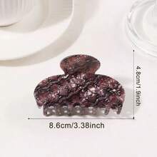 1个时尚豹纹发爪夹，高端发爪发夹，百搭亚克力波西米亚风发饰 - 彩色 - 查看 9