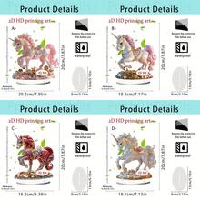 1/4件亚克力精美小马装饰摆件，钻石和硬币设计，适用于家居、农舍、客厅、卧室、办公桌，也是节日送礼佳品，2D - 多色 - 查看 7