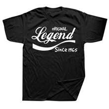 Camiseta de moda para hombres, leyenda desde 1965, regalo divertido para el 58.º cumpleaños, camiseta de algodón para papá, esposo, hermano, ropa de hombres - Negro - Ver 1