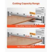 Cortador de pisos de vinilo de 13 pulgadas, Cortador de pisos laminados de 12 mm de grueso con ajustes de ángulo ajustables de 15 ° / 30 ° / 45 °, Ruedas flexibles, Manija telescópica, Cierta madera de ingeniería, LVT, VCT, SPC, LVP, WPC - 13 pulgadas 12 mm - Ver 2