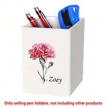 Personalized Name/Text Acrylic Pen Holder - Simple Desktop Organizer, Suitable For Office, Makeup Brush Storage - Plastic Pen Cup With Text, Modern Desk Accessories - Tháng Một - Xem 13