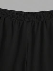 Disney 米奇印花男士休闲家居服两件套，圆领上衣和短裤，适合春夏穿着 - 黑色 - 查看 7