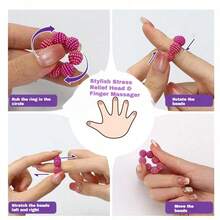 Finger Massage Ring, Stress Relief Fidget Toy, Portable Beaded Finger Rings, Perfect Gift For Friends, Lovers, Birthday, New Year, Unisex - Multicolor - View 7