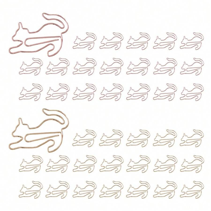 40pcs Kitty Shape Paper Clips With Clear Box, Pink And Purple, Funny Cute Paperclips Bookmarks Planner Clips For Fun Office Supplies Schoolsss Gifts Wedding Decoration - Kitty40件 - 查看 1