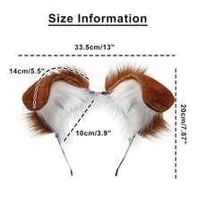 Dog Ears Headband Puppy Ears Hair Hoop Bendable Animal Ears Cosplay Headwear Costume Party Hair Accessories - 黑色的 - 查看 3