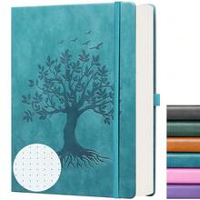 B5 Bullet Dotted Journal Notebook:150gsm Thick Paper, 256 Pages, Dot Grid Hardcover, Tree Of Life Design, Fine Inner Pocket - 7.7inch * 10inch SeaGreen - 海綠色B5點狀 - 查看 1