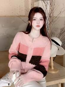 Women Lightweight Cardigans - Pink - View 5